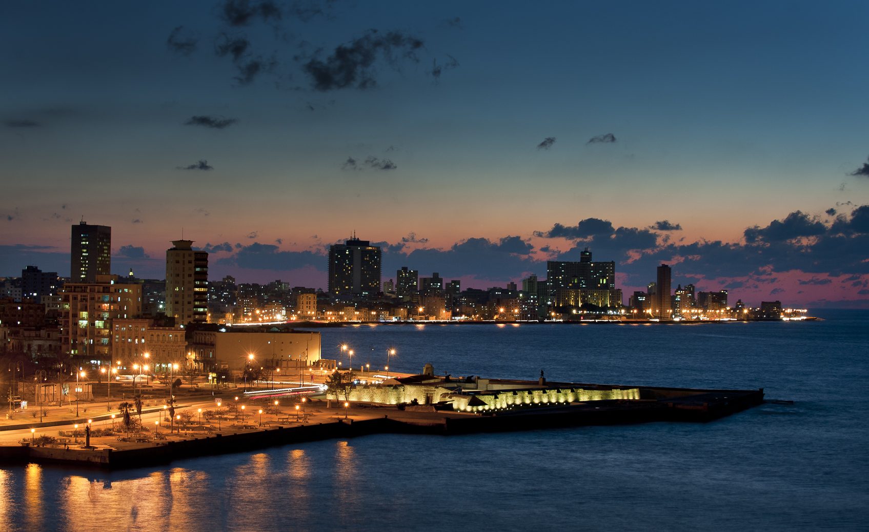 Havana Harbor Night Skyline – January 2009